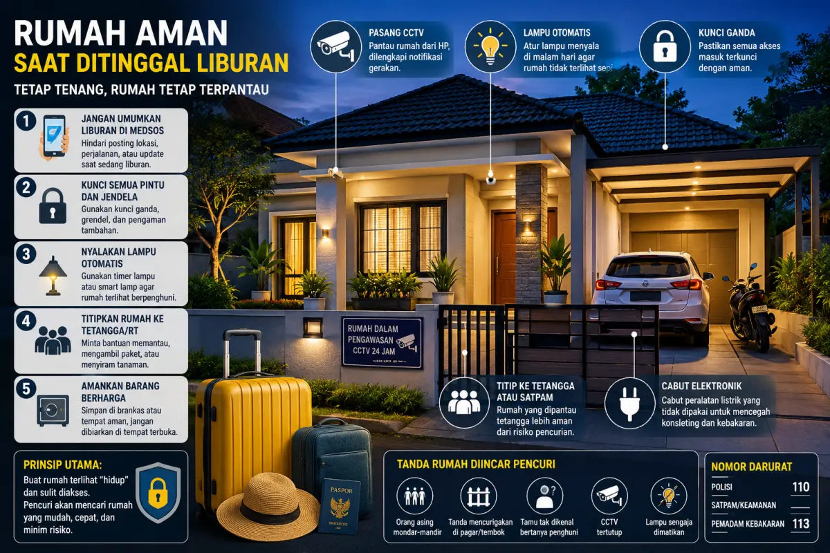 Tips Keamanan rumah saat ditinggal liburan