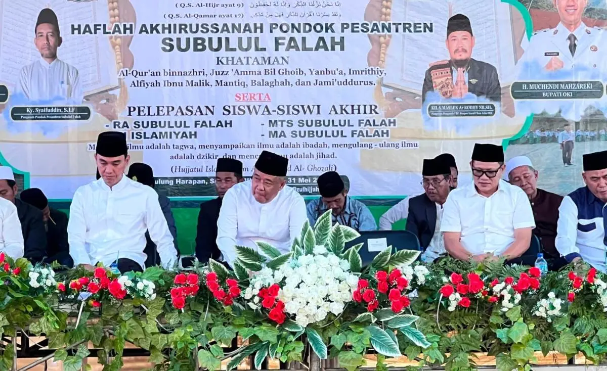 Wakil Gubernur Sumatera Selatan (Sumsel) H. Cik Ujang hadiri Haflah Akhirussanah Pondok Pesantren Subulul Falah
