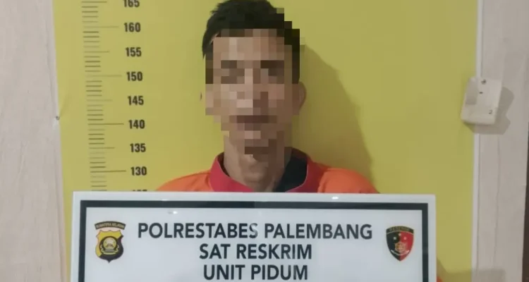 pelaku berinisial MZ (24) warga Jalan Sukawinatan, Lorong Hikmah, Kelurahan Sukajaya, Kecamatan Sukarami Palembang saat diringkus Unit Pidana Umum (Pidum) Satreskrim Polrestabes Palembang