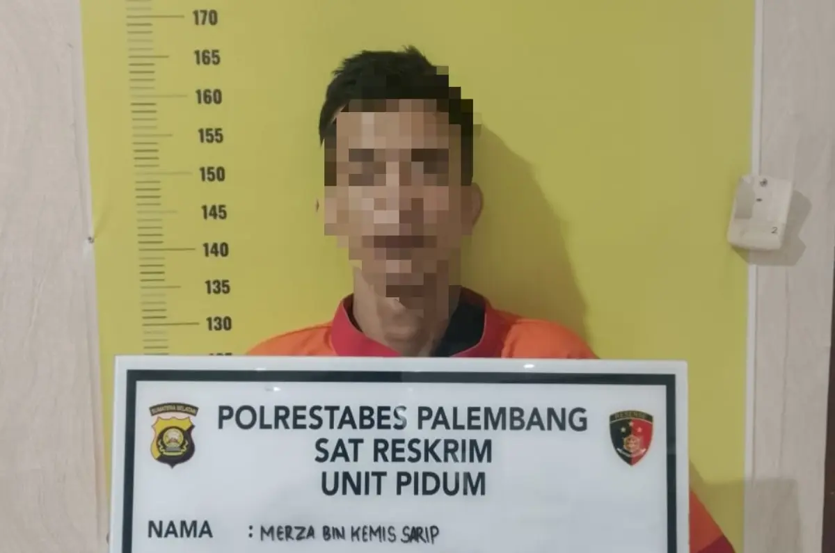 pelaku berinisial MZ (24) warga Jalan Sukawinatan, Lorong Hikmah, Kelurahan Sukajaya, Kecamatan Sukarami Palembang saat diringkus Unit Pidana Umum (Pidum) Satreskrim Polrestabes Palembang
