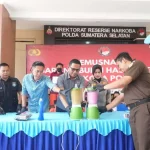 Ditresnarkoba Polda Sumsel musnahkan barang bukti narkoba di Lobby Gedung Ditresnarkoba Polda Sumsel
