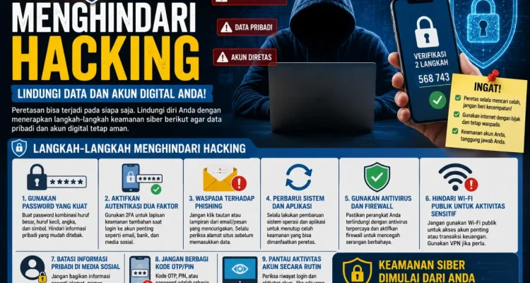 Ilustrasi Langkah-langkah menghindari peretasan digital