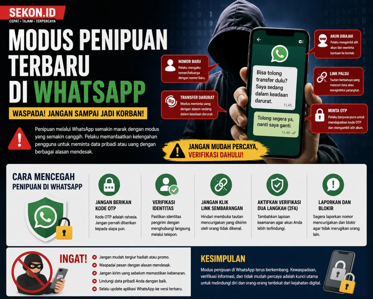 Ilustrasi Modus Penipuan Terbaru di WhatsApp
