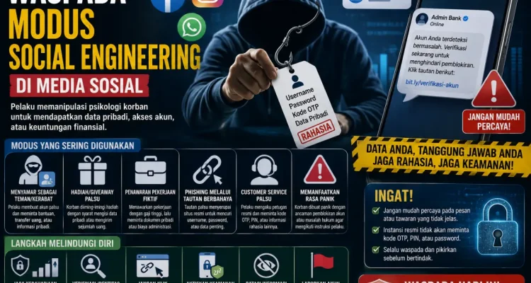 Ilustrasi Waspada modus sosial engineering