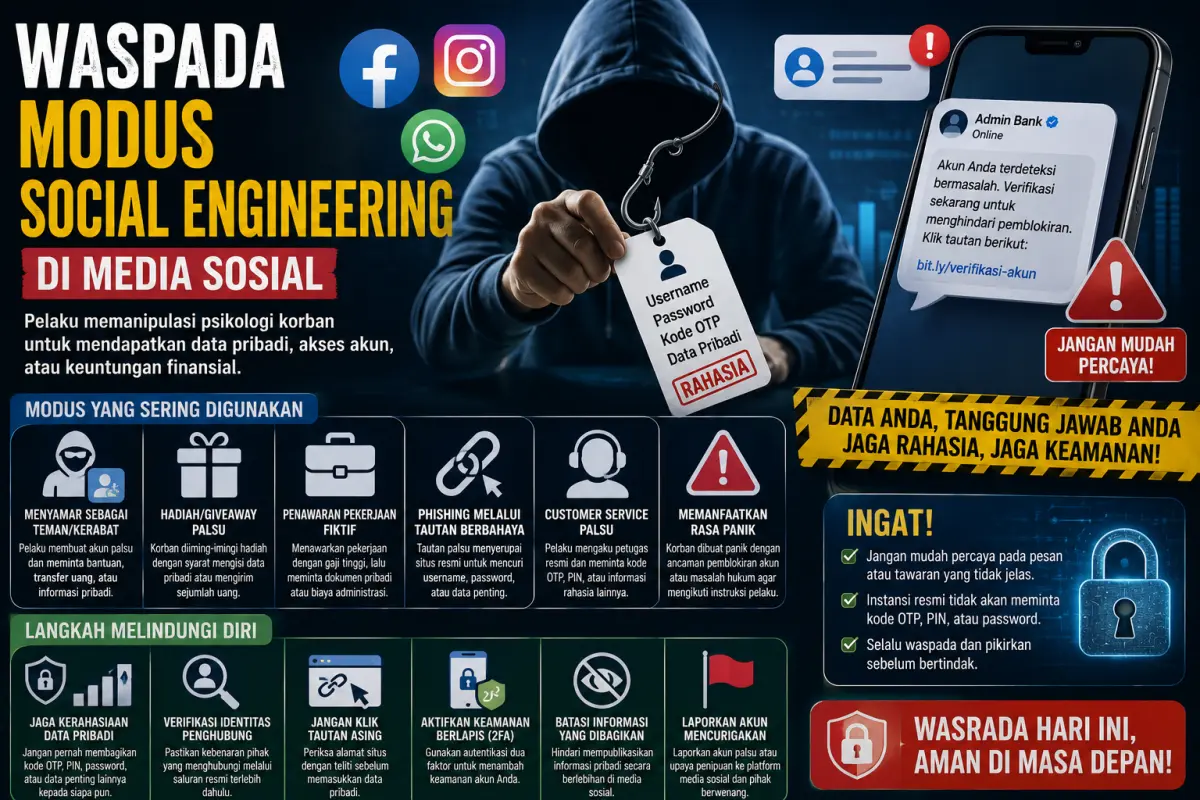 Ilustrasi Waspada modus sosial engineering