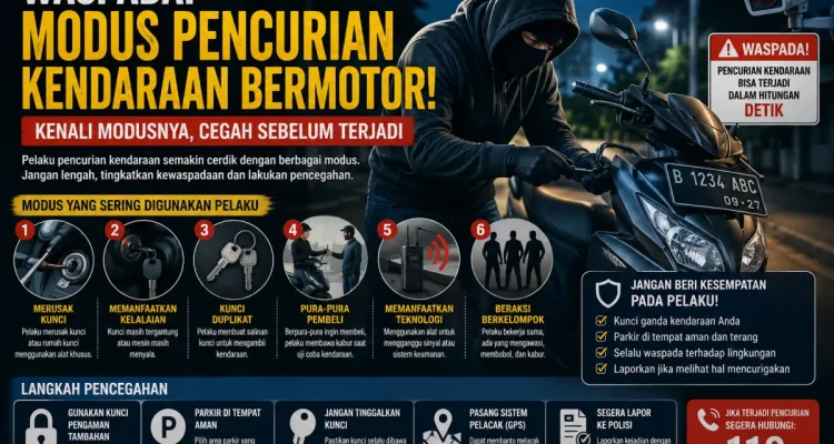 Ilustrasi Waspada pencurian kendaraan bermotor