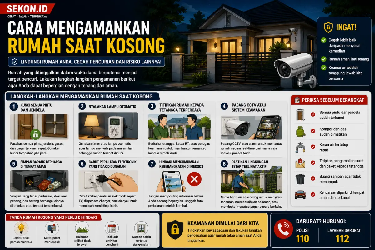 Ilustrasi cara mengamankan rumah saat kosong