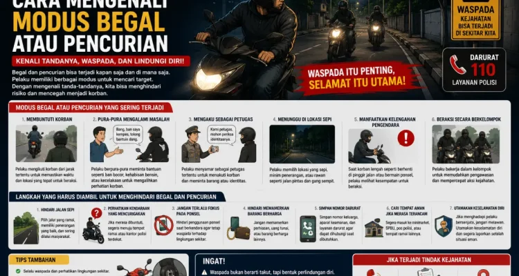 Ilustrasi cara mengenali modus begal atau pencurian