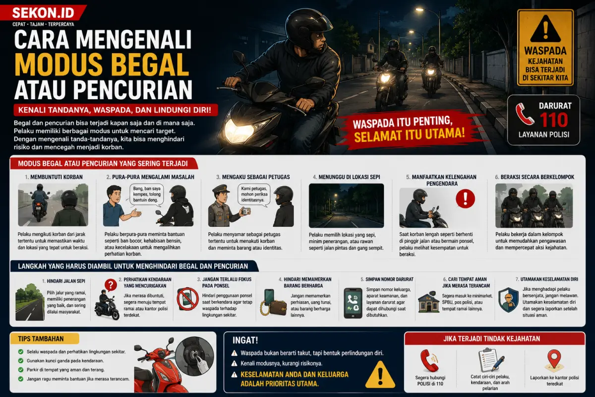 Ilustrasi cara mengenali modus begal atau pencurian