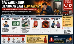 Ilustrasi yang harus dilakukan saat kebakaran terjadi Ilustrasi yang harus dilakukan saat kebakaran terjadi