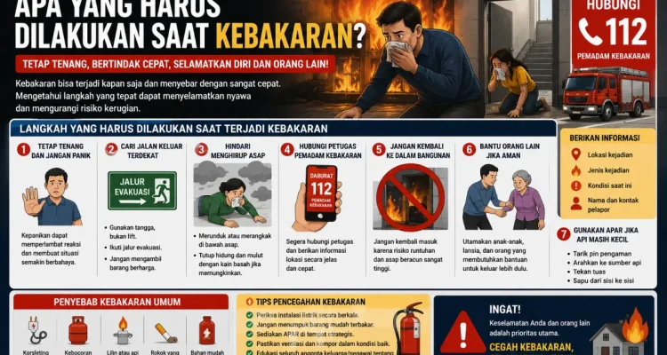 Ilustrasi yang harus dilakukan saat kebakaran terjadi