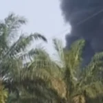 Kebakaran sumur minyak tradisional di Desa Keban 1 Sanga Desa, Musi Banyuasin