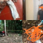 Pelaku berinisial E (24) beserta korban pembunuhan berinisial S (41) dan sejumlah barang bukti