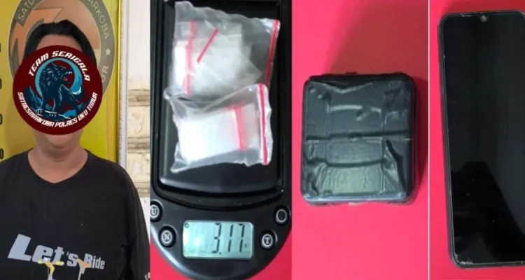 Salah satu tersangka berinisial CH (39) diamankan Satresnarkoba Polres OKU