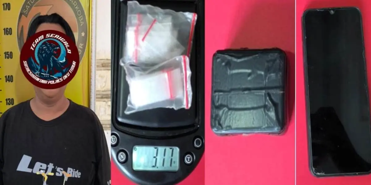 Salah satu tersangka berinisial CH (39) diamankan Satresnarkoba Polres OKU
