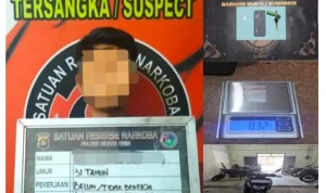 TSK berinisial B (31) diamankan Satresnarkoba Polres Muara Enim