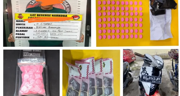 Tersangka pengedar 100 butir ekstasi berinisial AK (31) diamankan polres lubuk linggau
