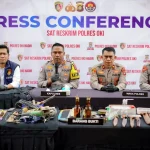 konferensi pers Operasi Senpi Musi 2026 yang dipimpin Kapolres OKI AKBP Eko Rubiyanto, S.H., S.I.K., M.H.,