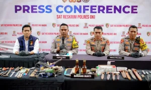 konferensi pers Operasi Senpi Musi 2026 yang dipimpin Kapolres OKI AKBP Eko Rubiyanto, S.H., S.I.K., M.H.,