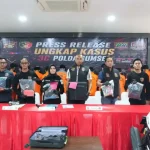 konferensi pers yang digelar Jatanras Ditreskrimum Polda Sumsel di Mapolda Sumsel