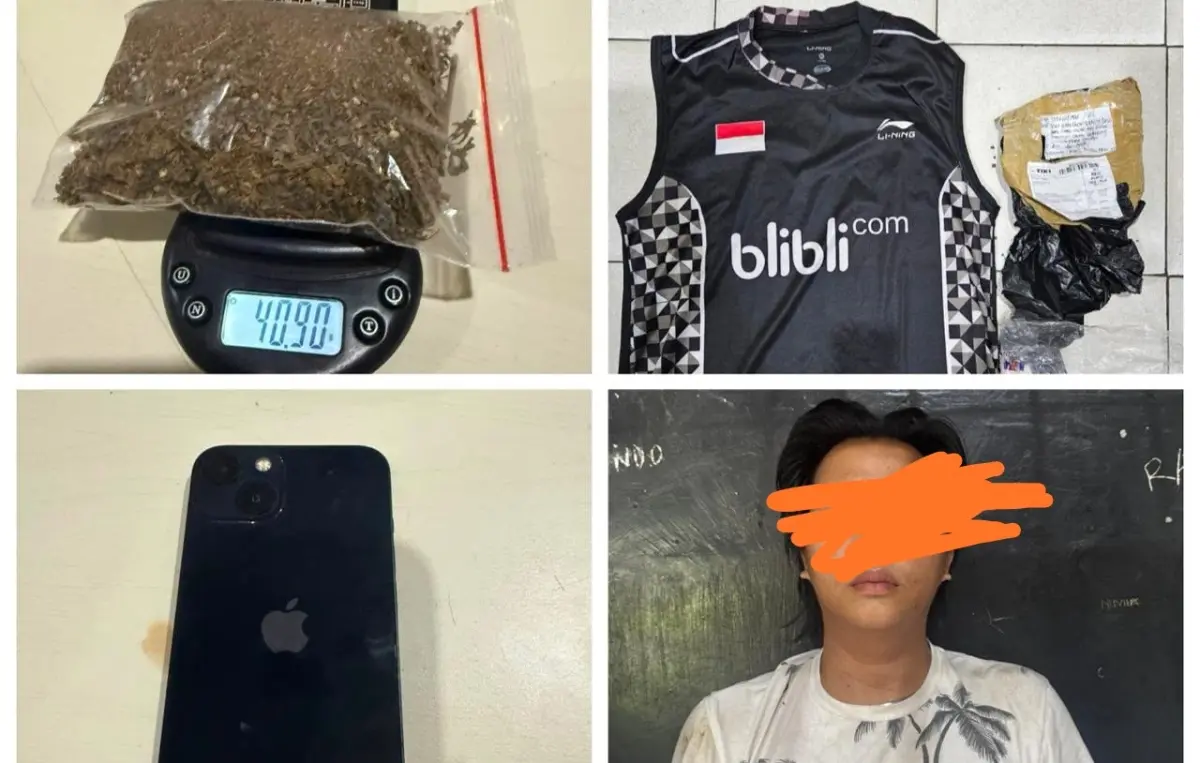 tersangka berinisial AR (21) diamankan Satresnarkoba Polres OKU Selatan