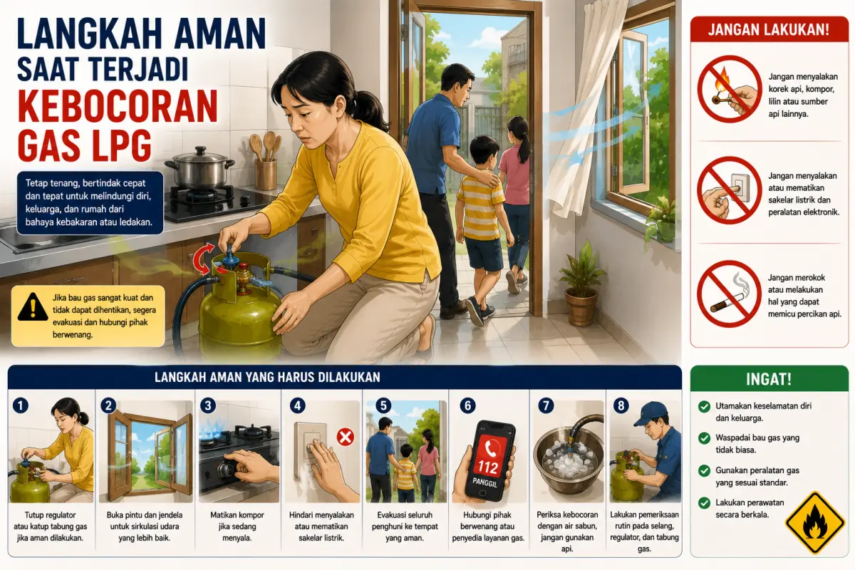Langkah aman saat kebocoran gas LPG