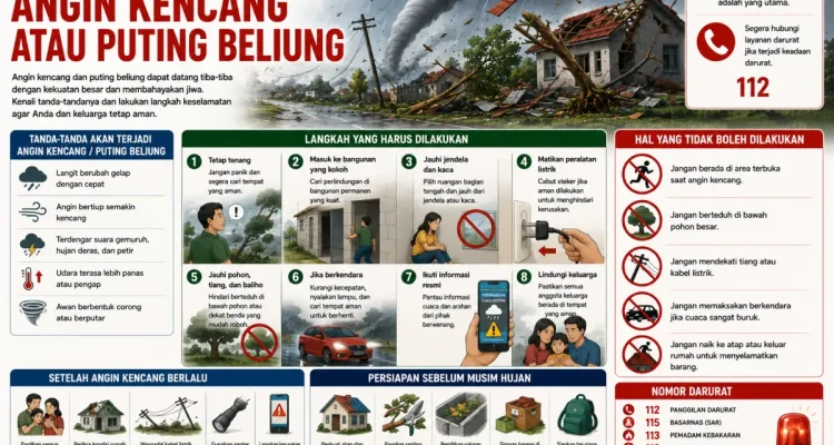 Panduan keselamatan angin kencang dan puting beliung