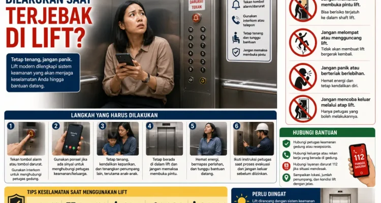Panduan keselamatan terjebak di lift