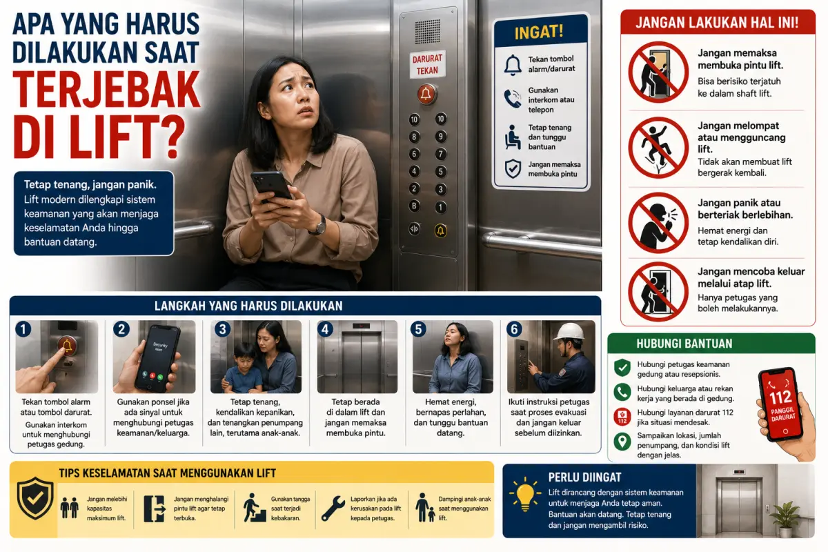 Panduan keselamatan terjebak di lift