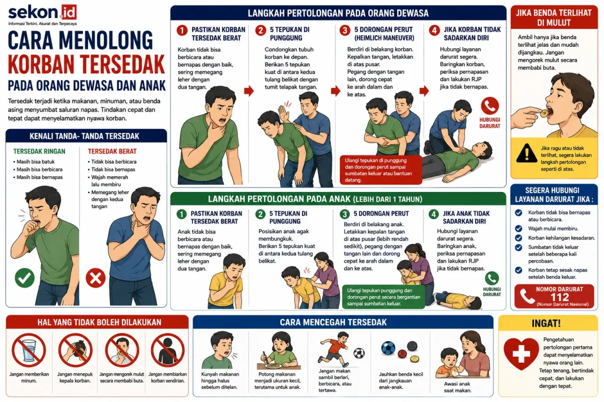 Panduan pertolongan pertama untuk tersedak