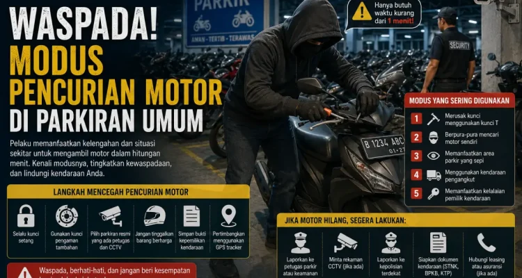 Waspada pencurian motor di parkiran