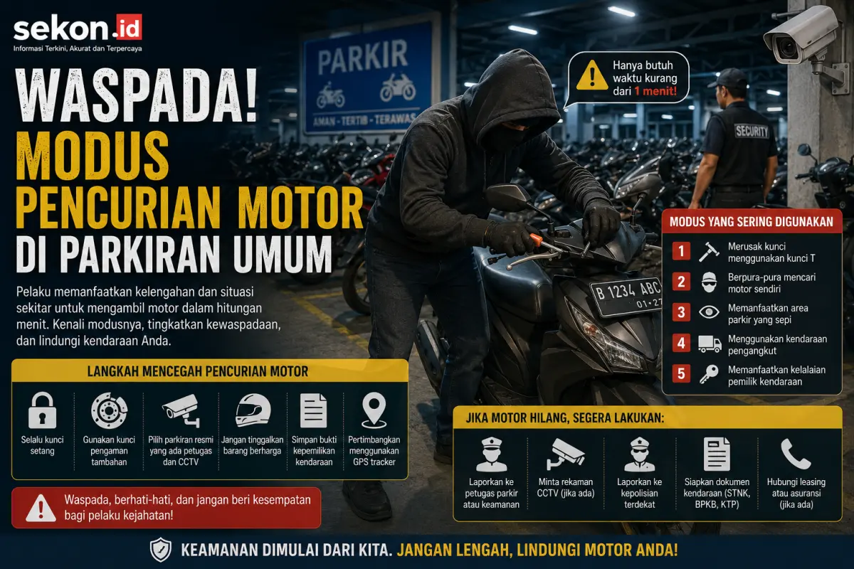 Waspada pencurian motor di parkiran